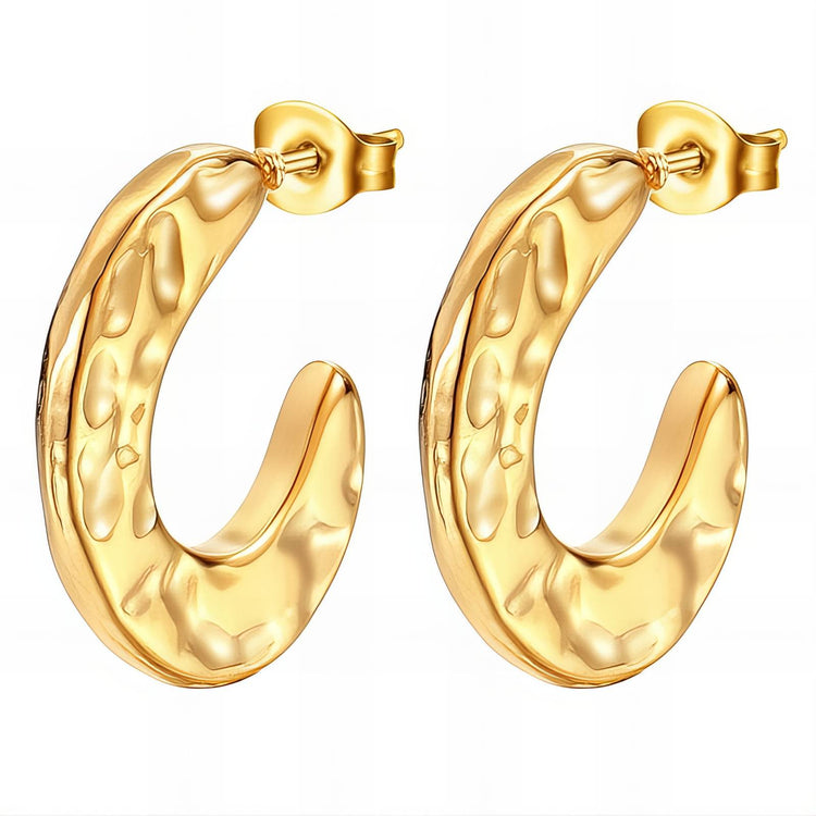 18K gold plated Stainless steel earrings, Intensity