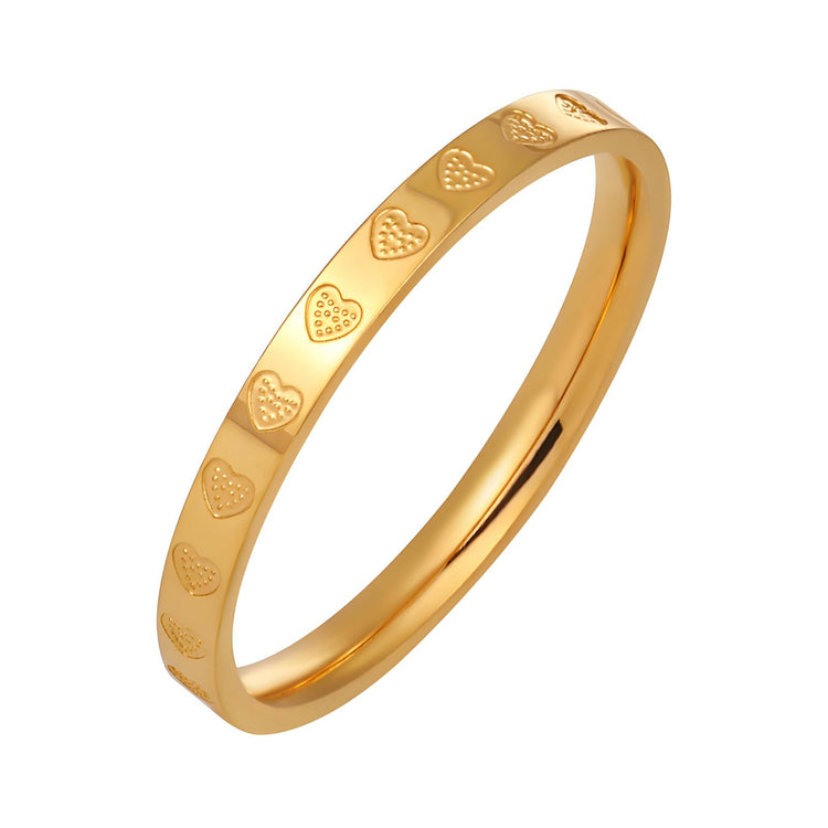 18K gold plated Stainless steel  Hearts finger ring, Intensity