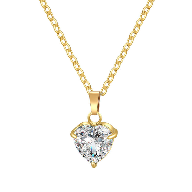 18K gold plated Stainless steel  Heart necklace, Intensity