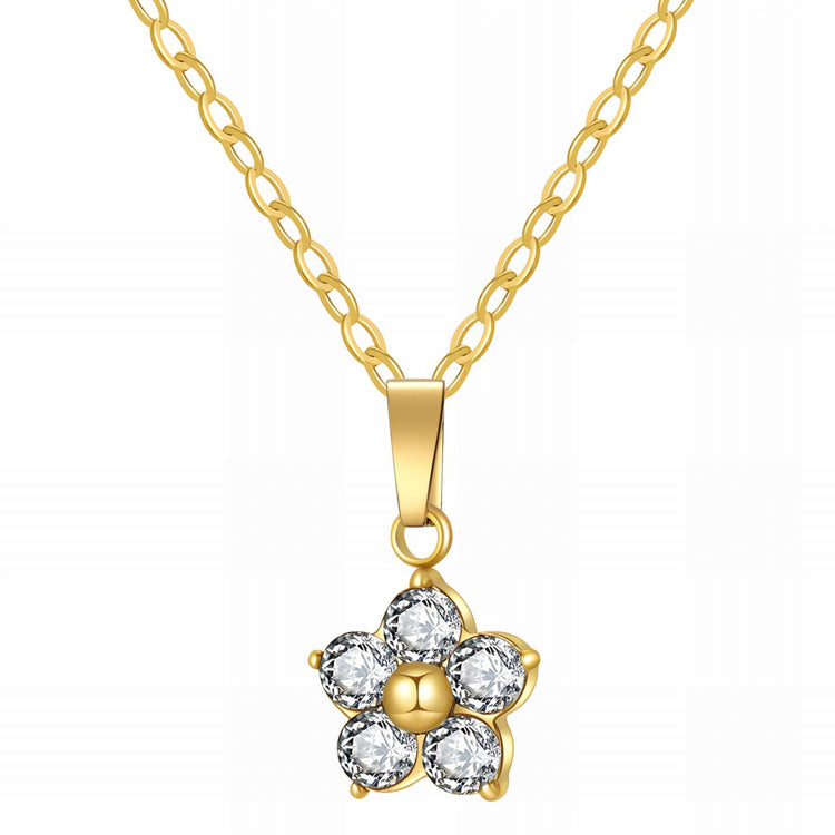 18K gold plated Stainless steel  Flower necklace, Intensity