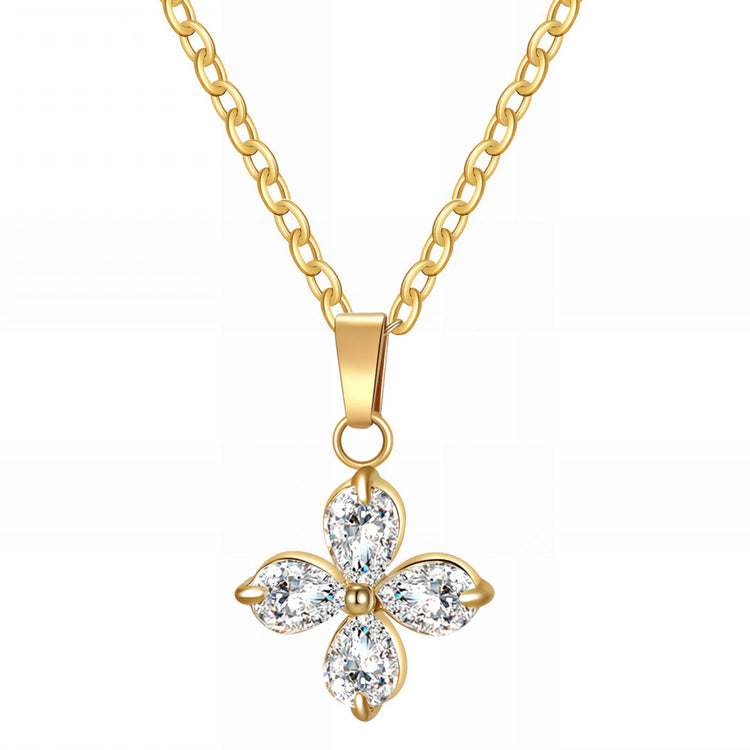 18K gold plated Stainless steel  Flower necklace, Intensity