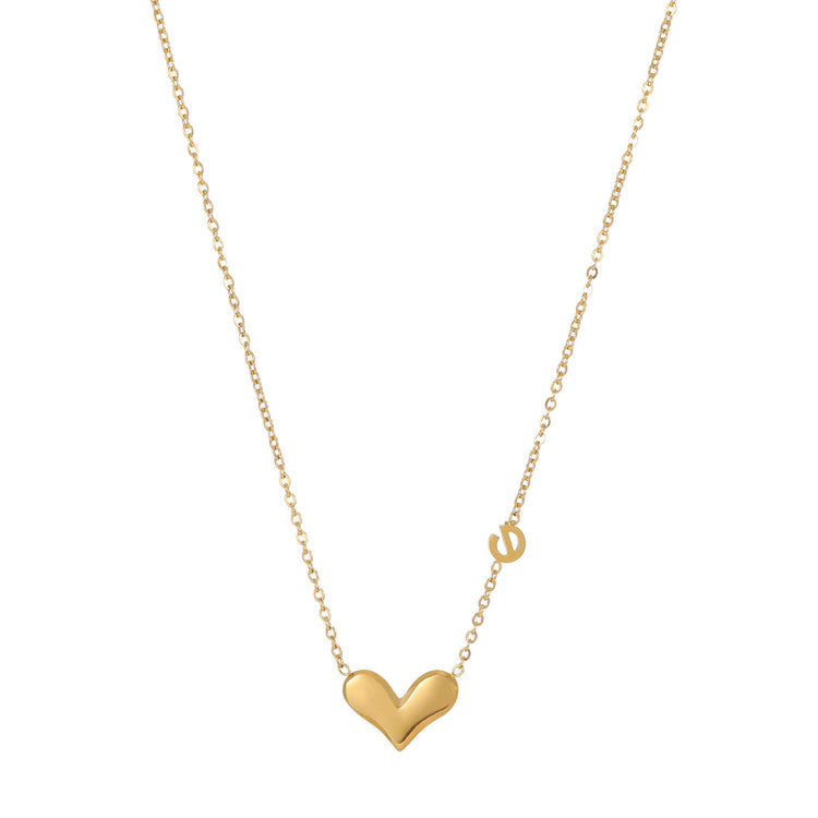 18K gold plated Stainless steel  Heart necklace, Intensity