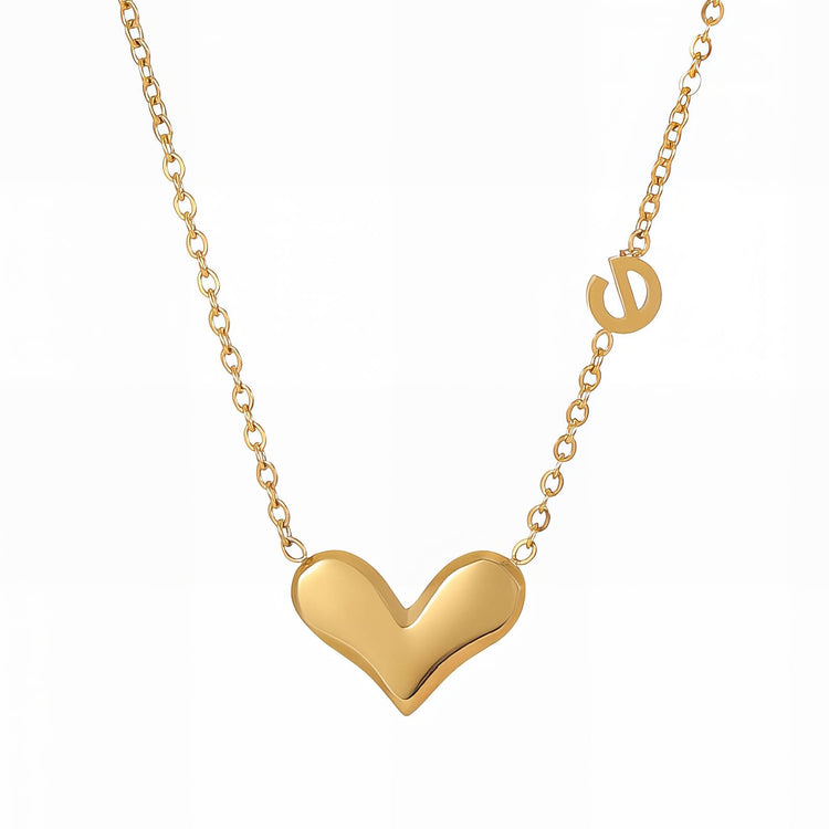 18K gold plated Stainless steel  Heart necklace, Intensity