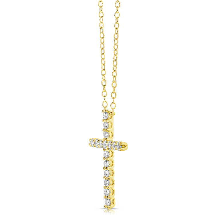 1/4 Ctw Colorless Flawless Diamond Cross Pendant