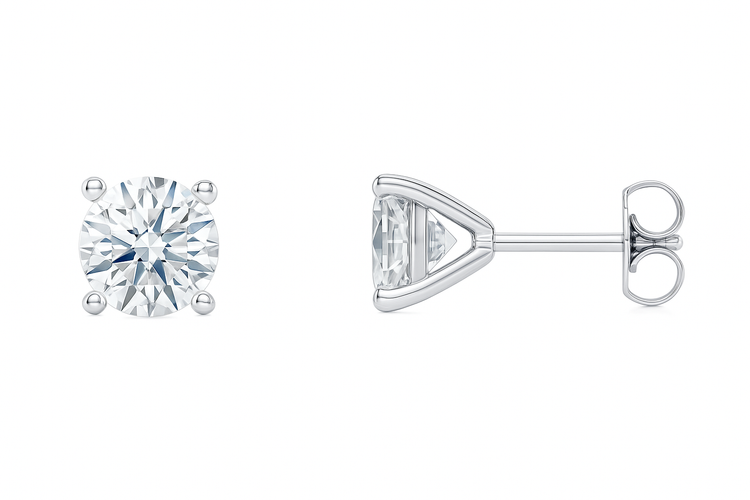 14k 4-Prong Martini Style Lab Grown Diamond Stud Earrings