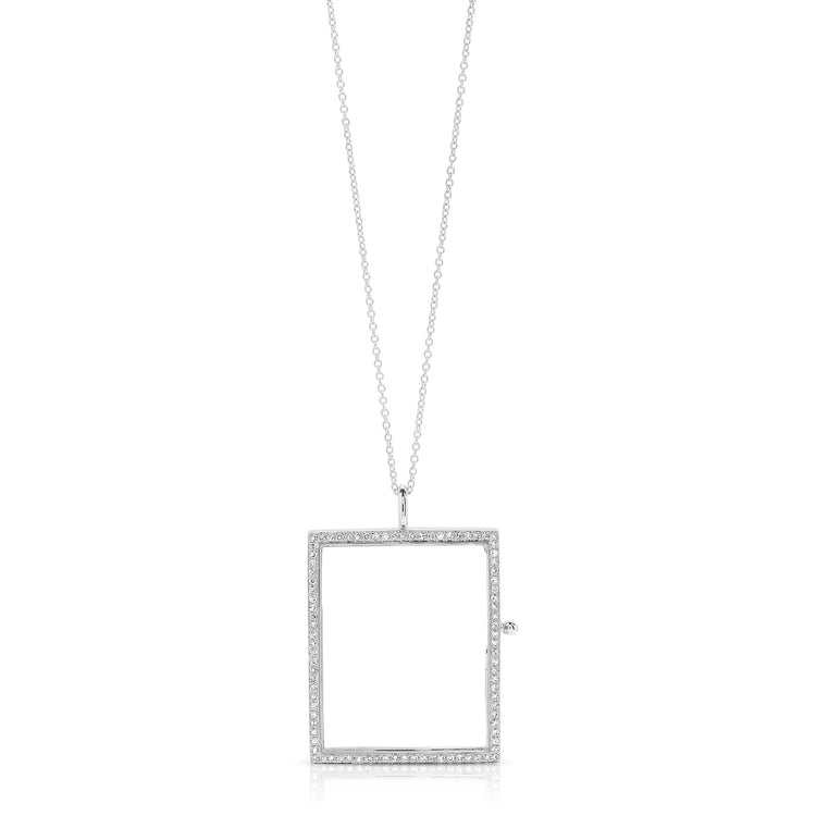 Reversible Rectangular Diamond Locket