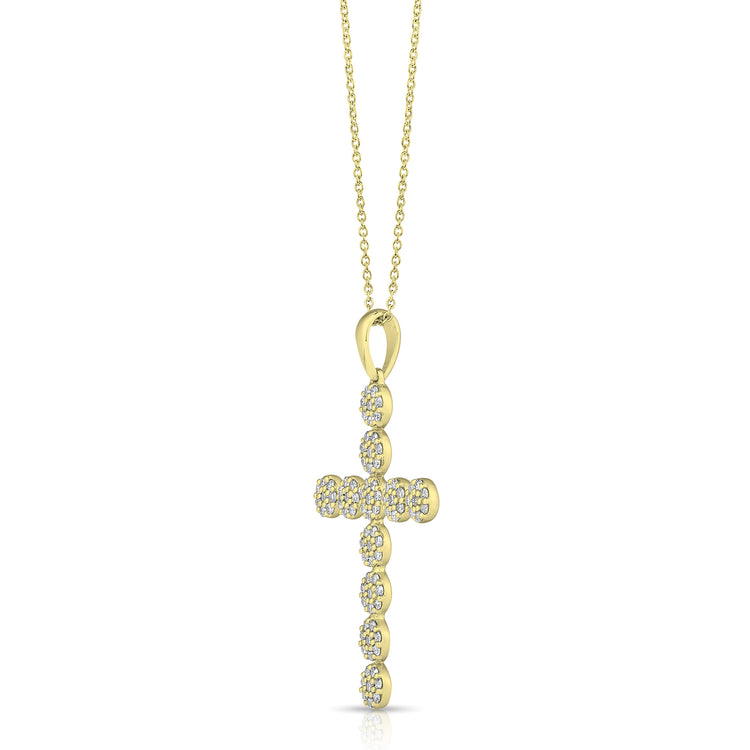 1/2 Ctw Cluster Diamond Cross Pendant