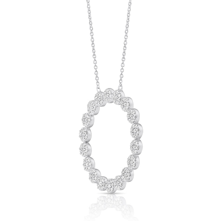 3/4 Ctw Cluster Diamond Circle Pendant