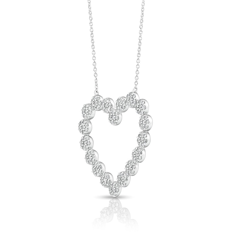 3/4 Ctw Cluster Diamond Heart Pendant