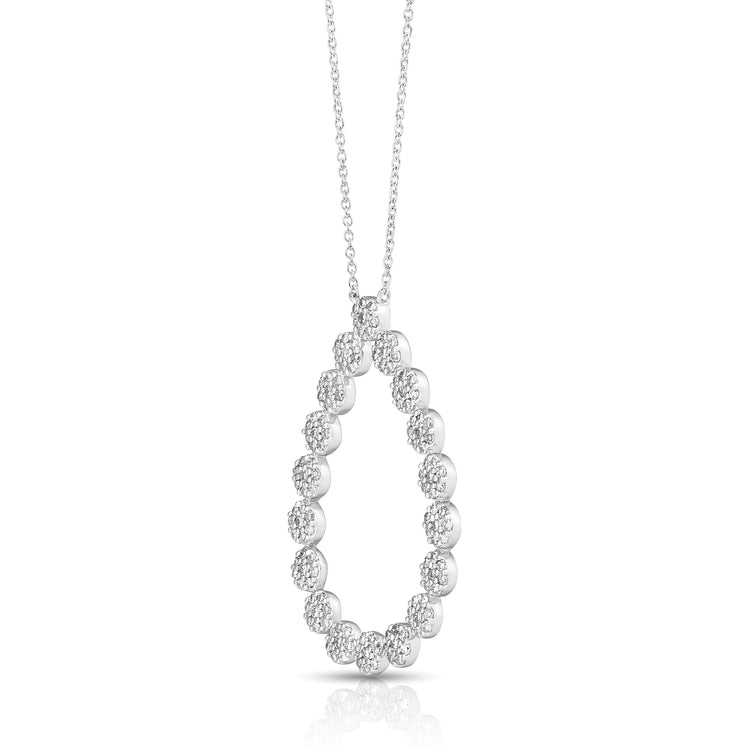 3/4 Ctw Cluster Diamond Pear Pendant