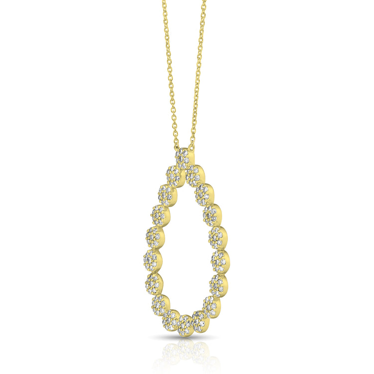 3/4 Ctw Cluster Diamond Pear Pendant