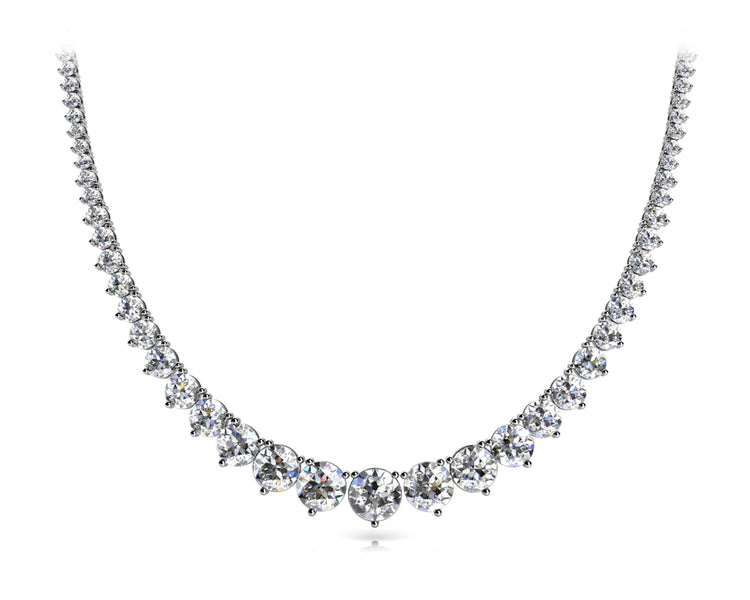 14k Lab Grown Diamond Graduated Tennis Necklace