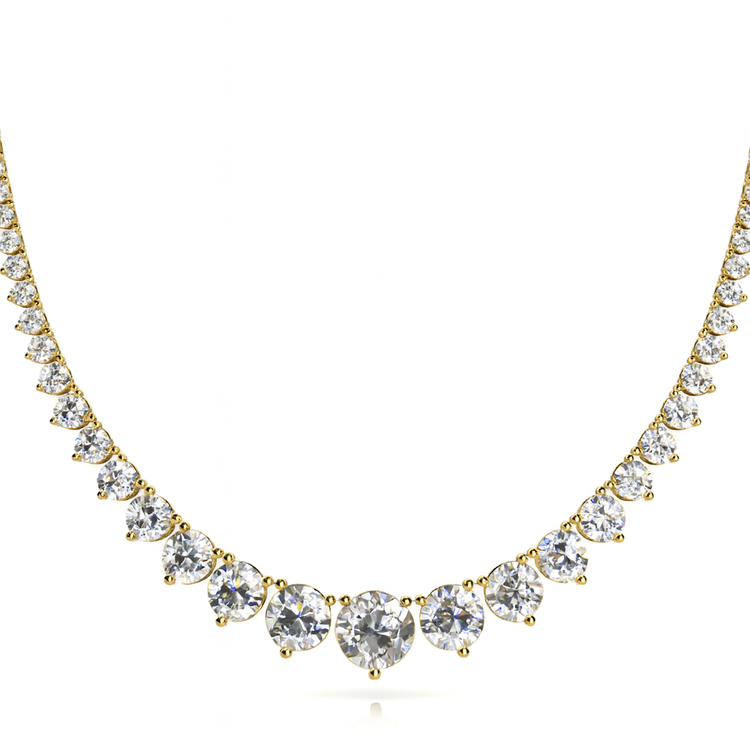 14k Lab Grown Diamond Graduated Tennis Necklace