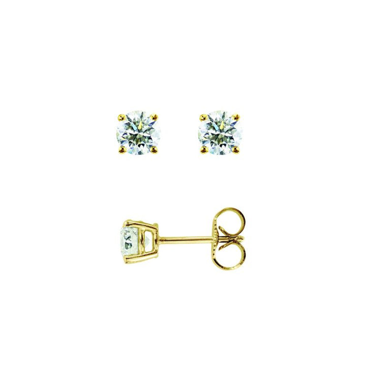 14K Gold .35ct J-K/I1-I2 Round Diamond Stud Earring