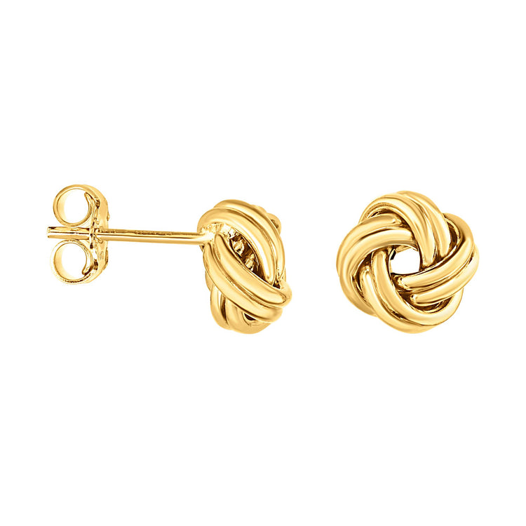 14K Gold Medium Muli-Row Love Knot Stud Earring