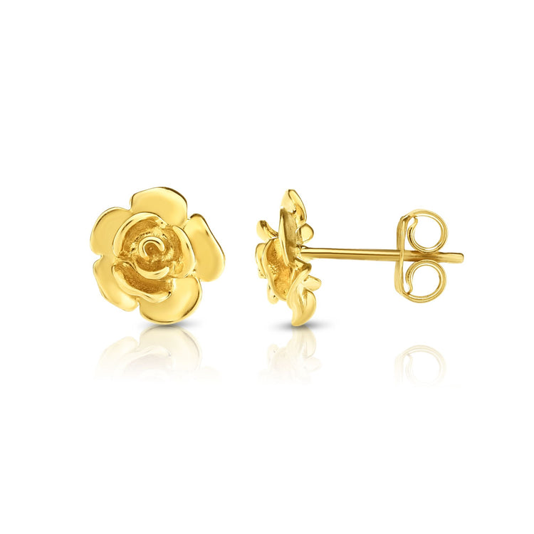 14K Gold Rose Stud Earring