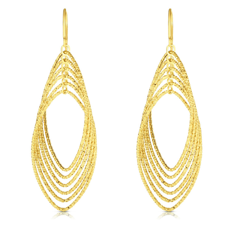 14K Gold Multi-Layered Dangle Earring