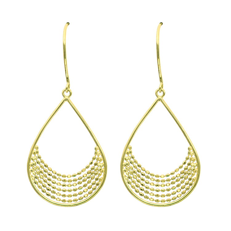 14K Gold Large Round Open Drop Earring