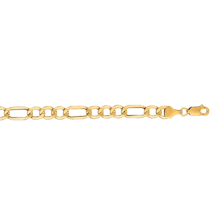 14K Gold 6.6mm Lite Figaro Chain