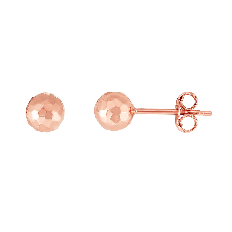 14K Gold 5mm Faceted Post Earring