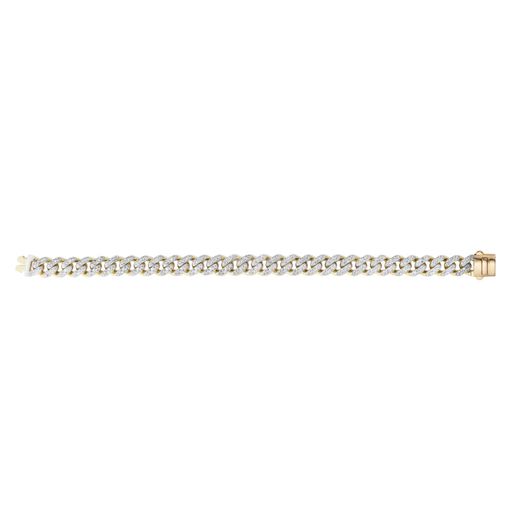 14K Gold 9.5mm Lite Miami Cuban with Diamonds