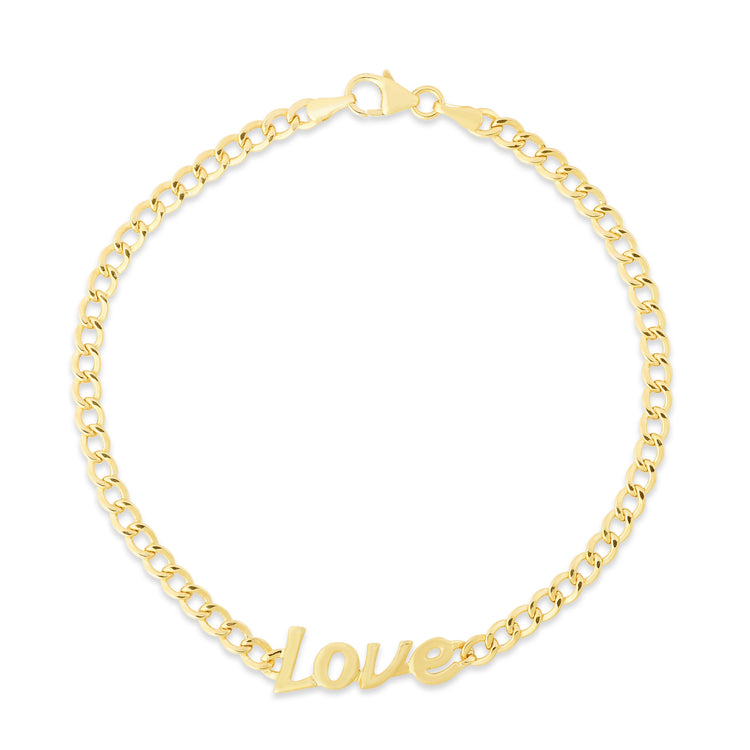 14K Love Curb Bracelet