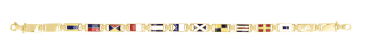 14K Maritime Flag 5.3mm Men's Bracelet