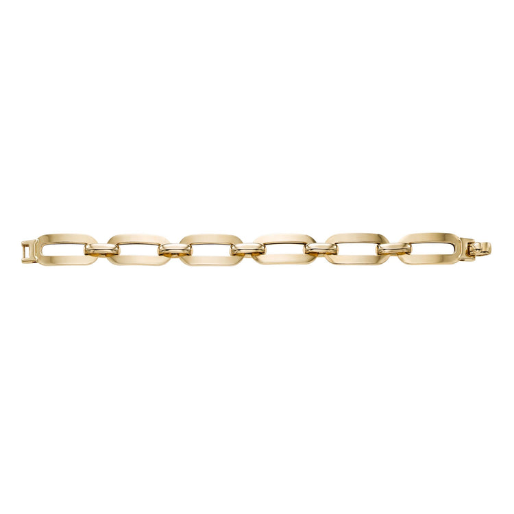 14K Gold Polished Oval Link Bracelet