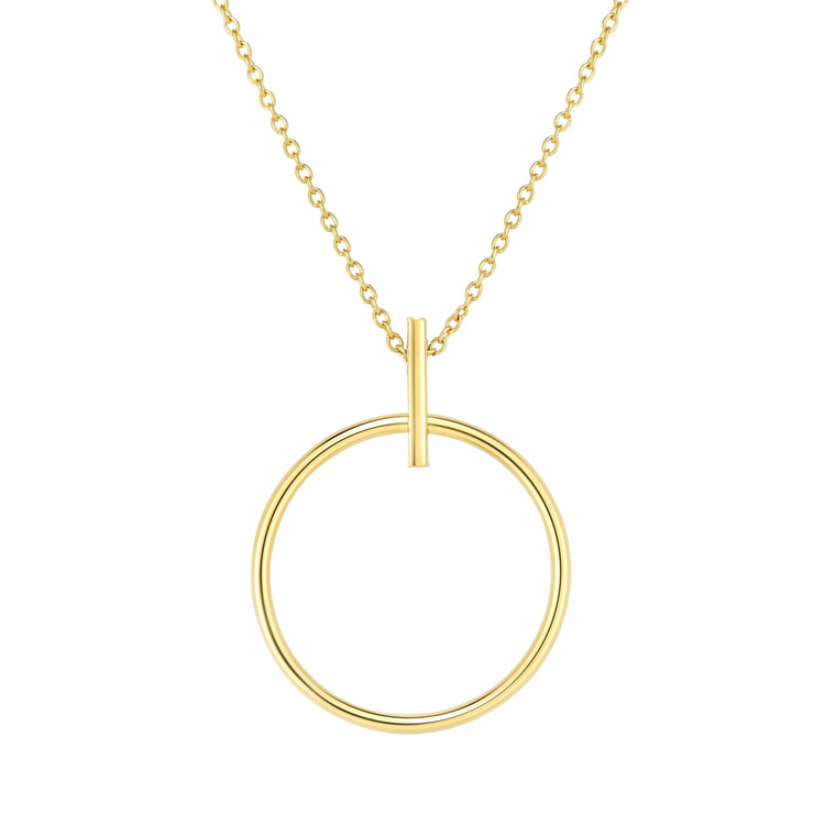 14K Gold Open Circle Necklace