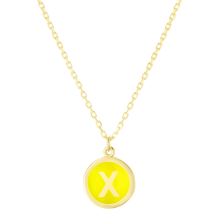 14K Yellow Enamel X Initial Bracelet