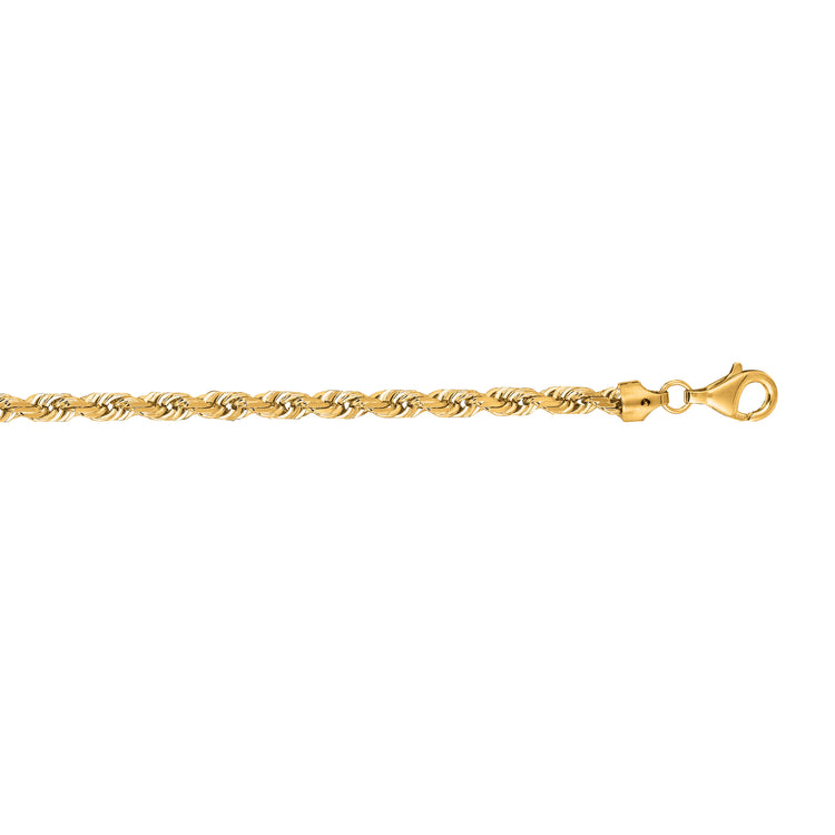 14K Gold 5mm Diamond Cut Royal Rope Chain