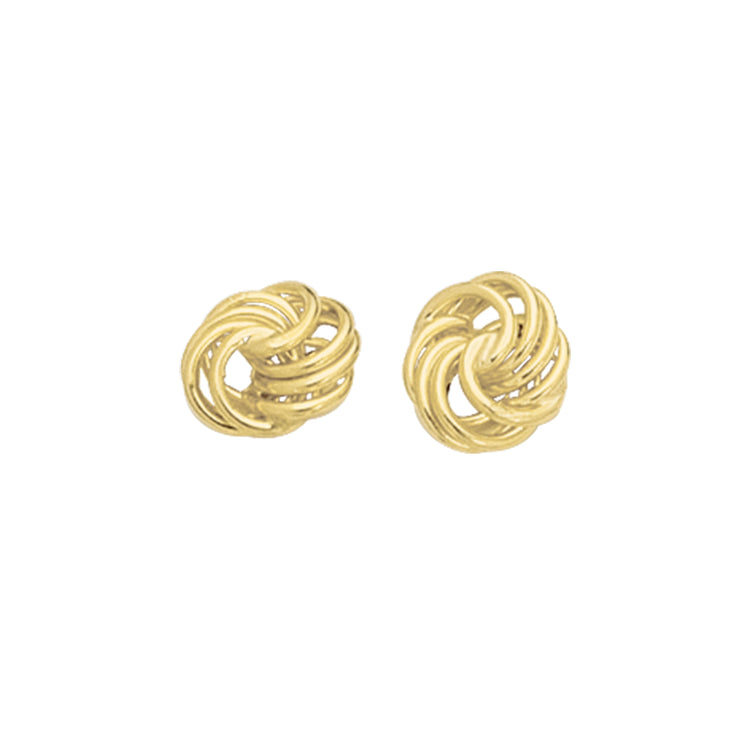 14K Gold Multi-Row Love Knot Stud Earring