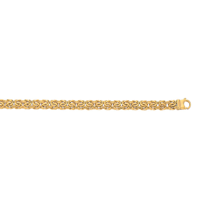 14K Gold  7.2mm Byzantine Bracelet