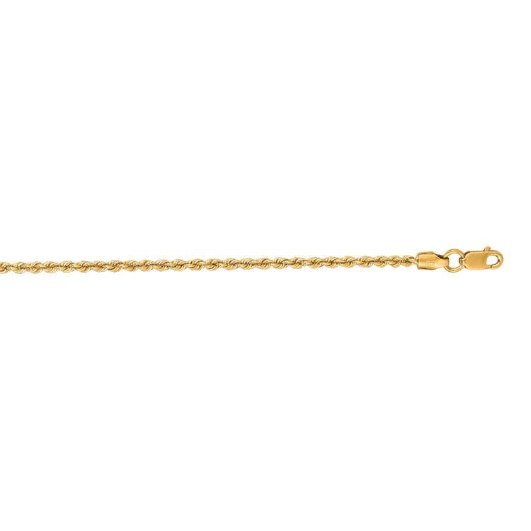 14K Gold 1.8mm Rope Chain
