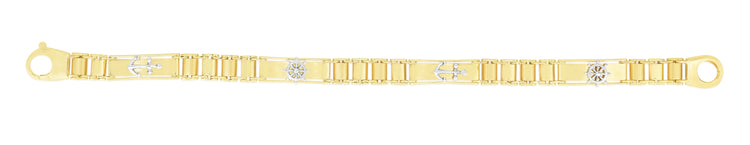 14K Men's Nautical Railroad Bracelet